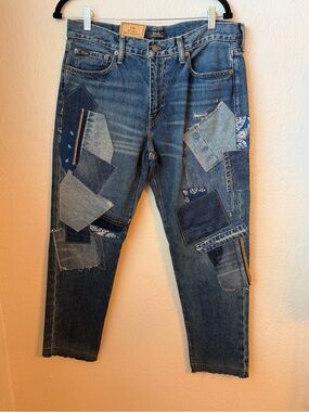 189~ NWT Polo by Ralph Lauren Woman’s Avery Boyfriend Patchwork Jeans 29